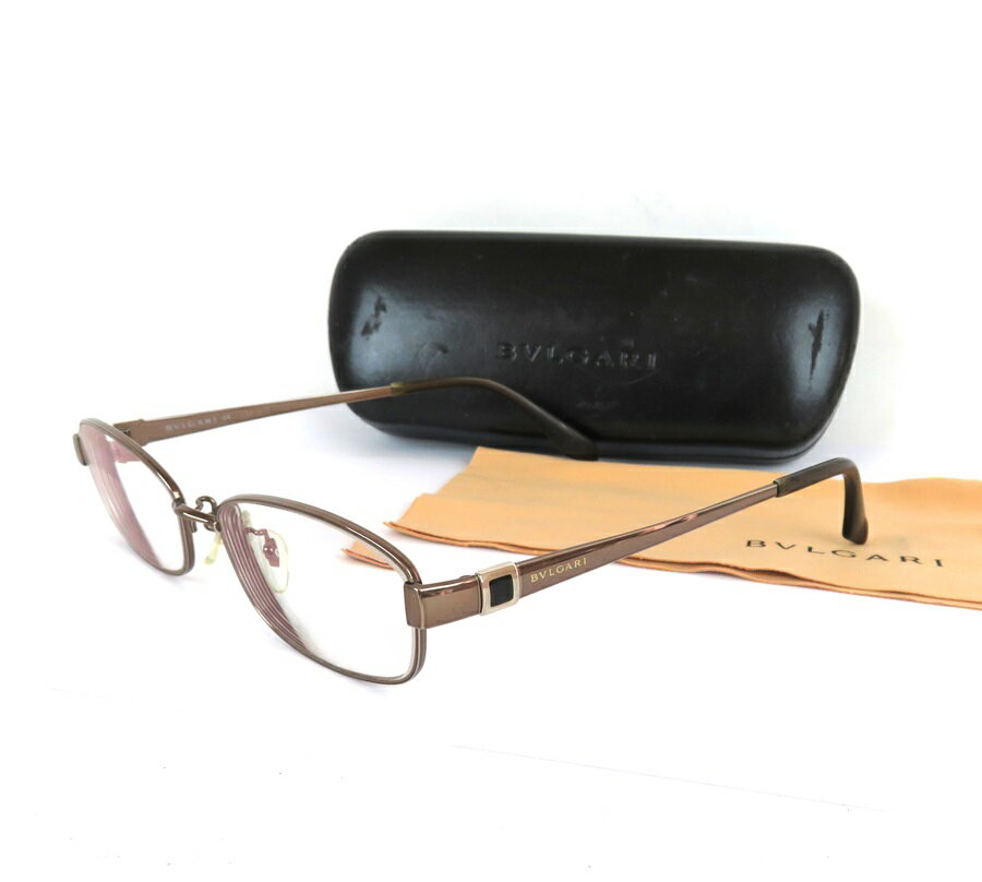【中古】正規品 BVLGARI ブルガリ 眼鏡 クアドラードモチーフ2055T 479 53□16 140 フルリム ケース付き【送料無料】