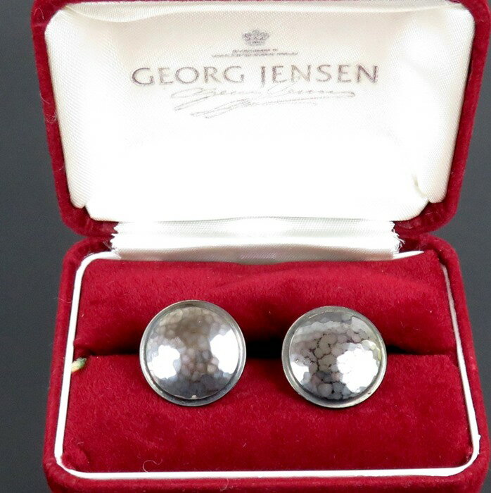 【中古】正規品 GEORG JENSEN ジョージ・ジェンセン カフスボタン カフリンクス #209 シルバー925 ラウンド デンマーク製 ケース付き 19.0g【送料無料】