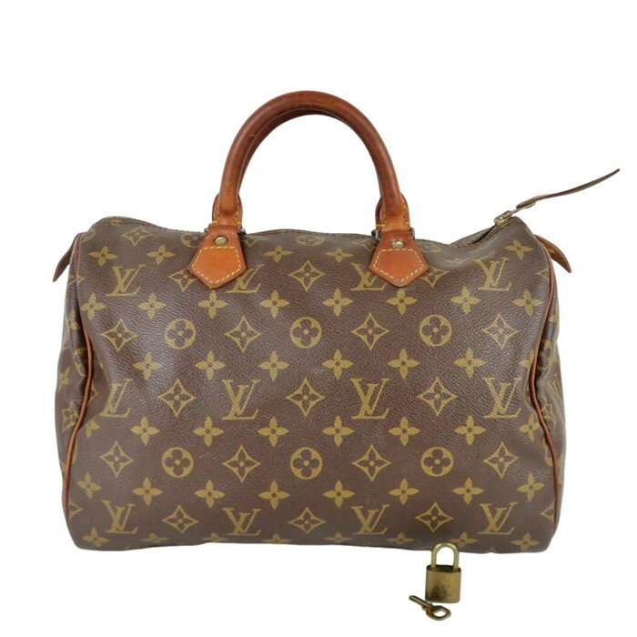 【中古】正規品 LOUIS VUITTON ルイヴィトン SPEEDY30 スピーディ30 モノグラム ハンドバッグ ミニボストン フランス製 パドロック 南京錠【送料無料】