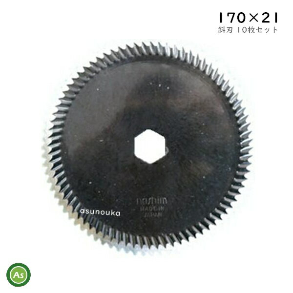 クボタ コンバイン用 ストローカッター 10枚セット 170×21 斜刃 (61317) カッター刃 ナシモト工業製