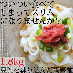 送料無料！1.8kg豆乳で作ったこんにゃく麺【RCP】豆乳 こんにゃく麺 180g×10 ダイエット ラーメン コンニャク麺 蒟蒻麺 こんにゃくラーメン 【こんにゃく　ダイエット食品】【お取り寄せ】