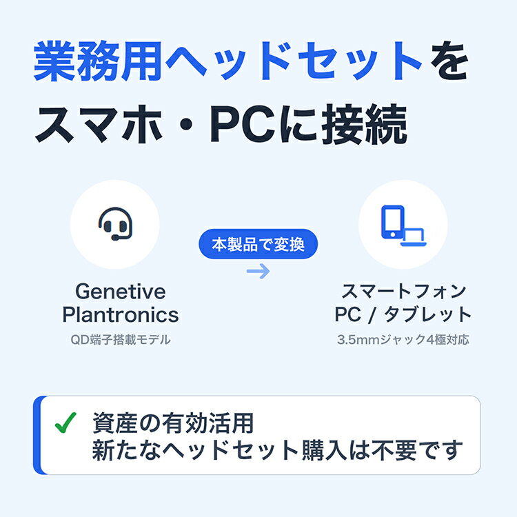 GENETIVE ヘッドセット用 変換ケーブル...の紹介画像2