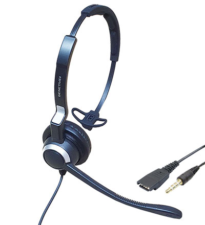 通話用 ヘッドセット HK041N UC 片耳 3.5mm 4極 対応 タブレット PC ノートパソコン 対応 QD接続タイプ 業務用 電話ヘッドセット 共用 片耳 ヘッドホン ノイズキャンセリング マイク付き 有線 通話 最適 モノラル GENETIVE