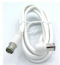 COMON(カモン)　アンテナケーブル 片側L型(白) 1.5m [FQ-15A]