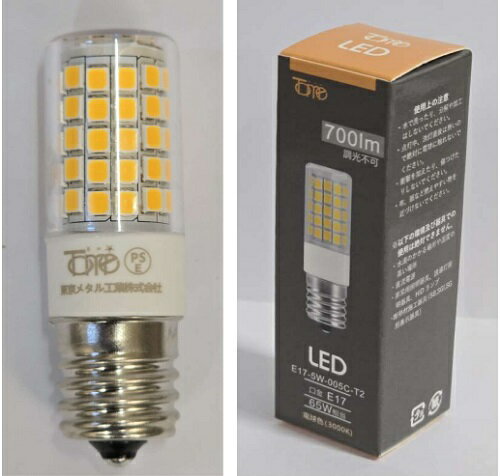 樂天商城 - 東京メタル工業　LEDランプ　 口金E17　電球色　E17-5W-005C-T2