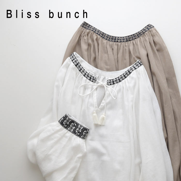 トップス ブラウス 2WAY bliss bunch ブリスバンチ 綿100％ コットン 刺繍 長袖 30...