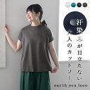 エコロコ 服 レディース 汗じみ防止 Tシャツ カットソー プルオーバー 汗 目立たない 撥水 吸水 コットン 【メール便可】／着後レビューでクーポン☆ 大きいサイズ 体型カバー ゆったり ナチュラル エコロコ Ms,Ls,LL,3L, ／ オリジナル 春夏 レディース 2320SS0407 イージーケア