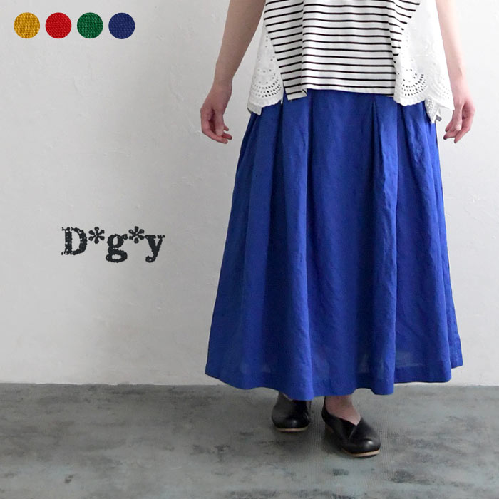 スカート 綿麻オックス ビビットカラー d*g*y dgy ディージーワイ コットン リネン ／ 大きいサイズ 体型カバー 大人かわいい ナチュラル Ms,Ls,LL,3L, ／ 春夏 秋冬 レディース エコロコ sel, 2320SS0512 敬老の日 ギフトのサムネイル