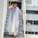 ワンピース 半袖 レディース ロング 涼しい インド綿 シアサッカー 綿100%/ カジュアル ナチュラル ワイド コットン 体型カバー 羽織り Aライン 大人...