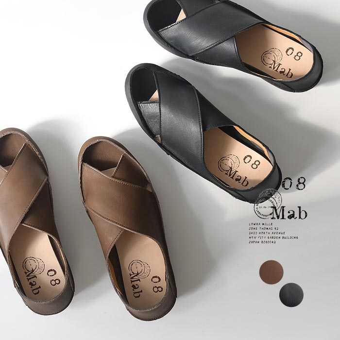 本革 サンダル 日本製 レディース 靴 ローヒール 歩きやすい 履きやすい レザー 08Mab／カジュアル ナチュラル 08マブ コンフォートシューズ エコロコ sel, z+／ 30代 40代 50代 大きいサイズ 春 夏 26SS0403R,