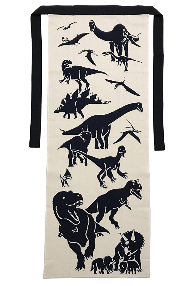 [江戸てん]越中褌（ふんどし）日本製 綿100％ 手ぬぐい柄 おしゃれ 和柄 メンズ 男性用フリーサイズ恐竜（黒紐） 1
