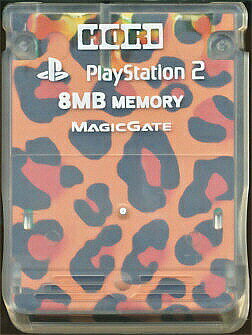 PS2 HORI製 メモリーカード【8MB】（豹柄/ヒョウ柄） 初期化済【中古】プレイステーション2 プレステ2