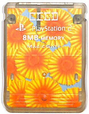 PS2 メモリーカード (マーガレット) 花柄 オレンジ【8MB】 初期化済【中古】プレイステーション2 プレステ2