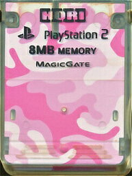 PS2 メモリーカード（迷彩・ピンク）少々変色あり 【8MB】 初期化済【中古】プレイステーション2 プレステ2