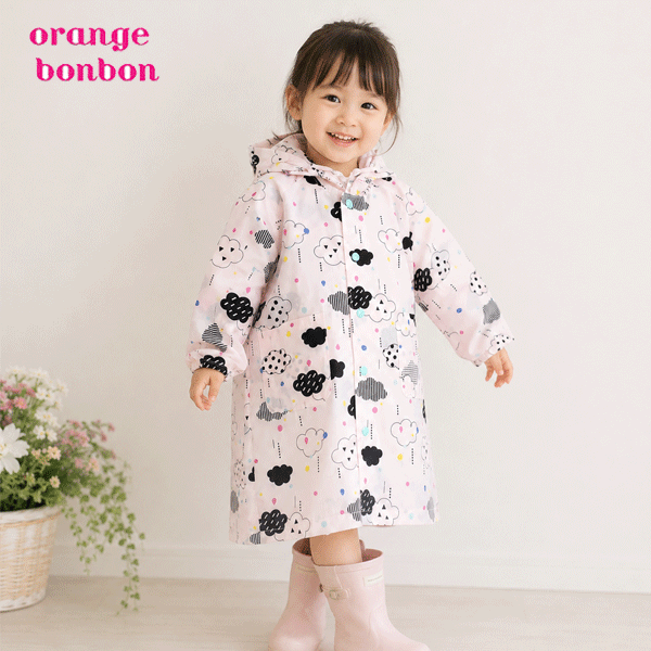 Rakuten - くも柄　レインコート　子供　キッズ　女の子　ピンク　100cm 110cm 120cm 130cm　レインコート　レイングッズ　入園準備　入学準備　入園入学準備　雨の日　雨　雪の日　雪　1点のみポスト投函OK！