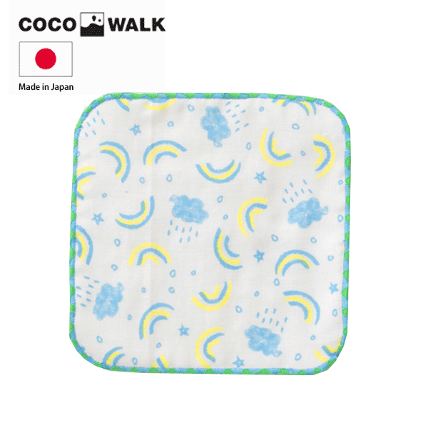 ハンカチ ミニハンカチ ガーゼハンカチ 日本製 レインボー 虹 くも COCOWALK ココウォーク 5枚までゆうパケット発送OK!