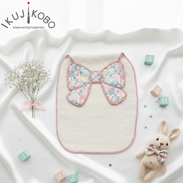 楽天笑顔ショップ楽天市場店汗とりパッド　ベビー汗取りパット　リバティ　リボン　インナー　オーガニック　オーガニックコットン　新生児　日本製　出産祝い　ベビーギフト　プレゼント　女の子　女児　IKUJIKOBO　育児工房　おしゃれ　かわいい　インスタ映え　クロネコゆうパケット発送OK！