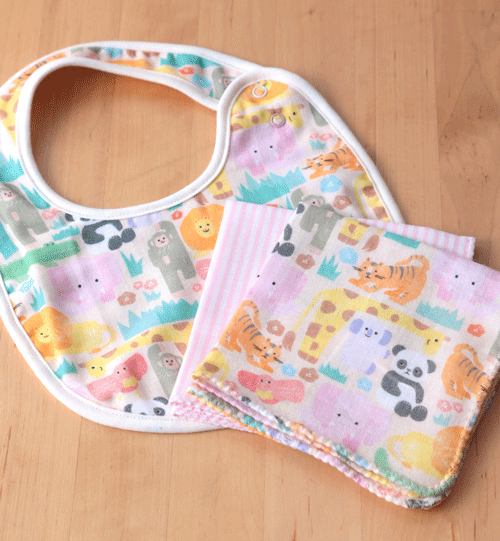 アニマルパズル　ミニギフトBOX　出産祝い　ベビーギフト　ピンク　日本製　アニマル　どうぶつモチーフ　スタイ　ガーゼハンカチ　ボックス付き　新生児　赤ちゃん　ベビー　ベビー用品　ミニギフト　プチプラ　ギフト　プレゼント　ココウォーク　COCOWALK　2025年新作！