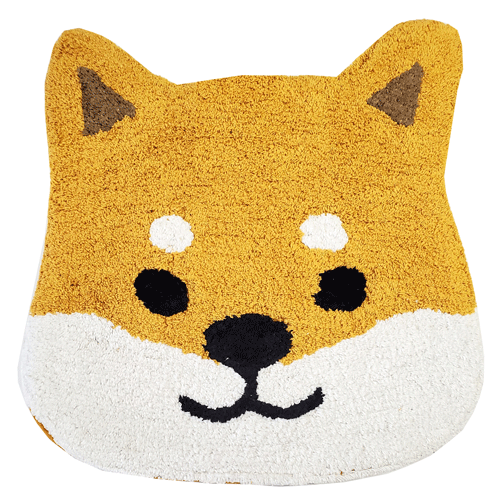 ミニマット　マット　インテリアマット　玄関マット　バスマット　イエロー　柴犬　シバタサン　しば犬　フレンズヒル　人気のサムネイル