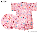 ETK 甚平 女の子 子ども キッズ 波桜柄 ピンク 100cm 110cm 120cm 日本製 和柄 さくら 桜 七夕 七夕まつり お祭り 祭 縁日 屋台 お遊戯会 保育園 幼稚園 夕涼み 花火大会 夏 イベント ゆうパケット発送OK!