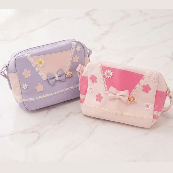 Rakuten - Souris　スーリー　通園バック　ポップフラワーバッグ　ピンク　ラベンダー　ショルダーバッグ 通園バッグ　女の子　おしゃれ　かわいい　入園準備　入学準備　入園グッズ　入園式　入園