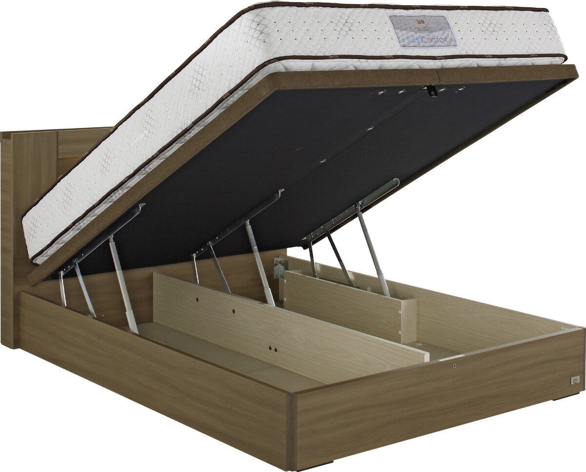 サータ ハリウッド4000 ダブル(分割) DX収納 キャビネット 宮付き 照明コンセント棚付き 縦型収納・dreambed リフトアップ ガスハッチ 大収納 ...