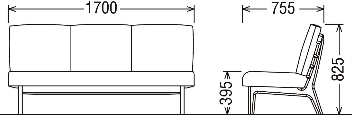 カリモク CD5903 170ベンチ 三人掛け食堂椅子 食卓椅子 ダイニングチェア ベンチシート 背もたれ LDチェアー LDソファー 布張りファブリック 選べるカラー オーク・ナラ・楢 karimoku 日本製家具 正規取扱店 木製 単品 バラ売り