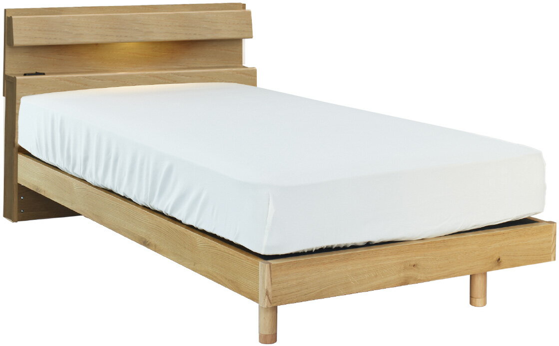 アンネルベッド コネクトCT セミダブル 棚付き 照明 宮付き 省スペース シンプル レッグタイプ 脚付き ステーション 木目 木部 タモ突板 お買い得 おすすめ 国産/日本製 annel bed 正規販売店 ベッドフレームのみ