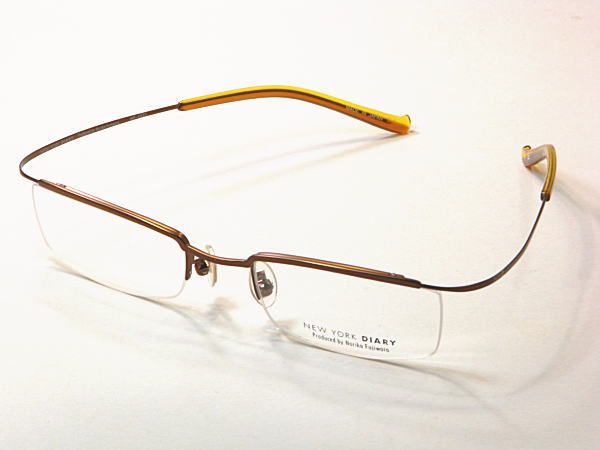 NEW YORK DIARY【NF-1031-C4】ナイロール・度付きレンズ付・チタン　丁番無　男女兼用　日本製