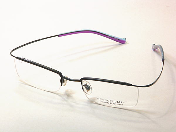 NEW YORK DIARY【NF-1031-C5】ナイロール・度付きレンズ付・チタン　丁番無　男女兼用　日本製