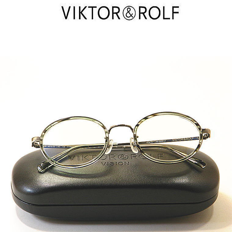 新型メガネ　 ヴィクター＆ロルフ　70-0200-C2　 送料無料 VIKTOR & ROLF　メタルとセルのコンビフレーム　フルリム　度付きレンズ付セット　遠近両用レンズ対応　男女兼用