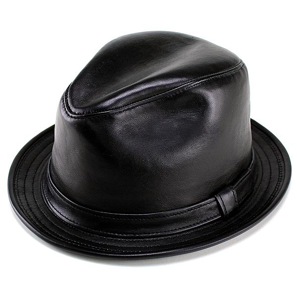 ニューヨークハット ニューヨークハット New York Hat 帽子 メンズ ハット ラムスキン レザーフェドラ ハット ショートブリム The Fedora 9204 中折れハット メンズ 黒 ブラック ( 秋冬用 秋冬商品 中折れ ) ( プレゼント ) 父の日 [fedora]