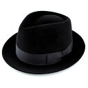 \本日限定▽全品10%OFFクーポン/ 帽子 メンズ ハット 高級フェルトハット 兎毛 中折れハット ウール 黒 帽体 レディース ブラック FUJI HAT ...
