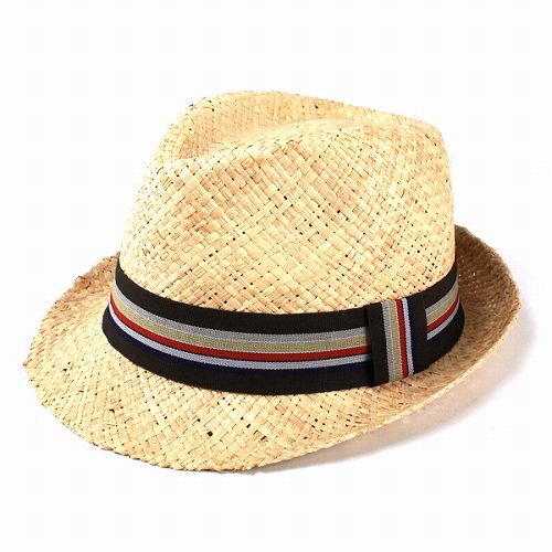 ＼期間限定クーポン利用で5%OFF／ ストローハット メンズ ブランド ヘンシェル レディース ハット 夏 ラフィア STRAW HAT 中折れハット リボン メンズ 麦わら 春夏商品 M 58cm カラーボーダーリボン ナチュラルカラー ( 通販 ぼうし UVカット帽子 30代 オシャレ 1