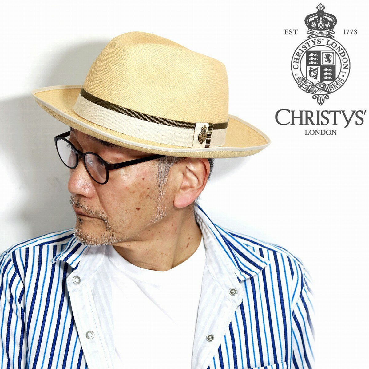 クリスティーズ ロンドン パナマハット ブランド Christys London ハット パナマ帽 大きいサイズ 夏 帽子 つば広 お洒落 メンズ 中折れハット クラシック イギリス製 ストローハット ナチュラル [ panama hat ] [ wide-brim hat ] ギフト プレゼント 父の日