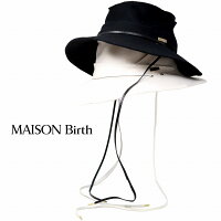 《全品5%OFFクーポン◇本日限定》 MAISON Birth ハット 撥水加工 羊毛フェルト 秋冬 牛革 防汚加工 メゾンバース 帽子 メンズ フェルトハット 羊毛 バケットハット あご紐 バース アウトドアハット レディース フリーサイズ サイズ調整 / 白 オフホワイト 黒 ブラック