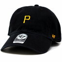 47brand クリーンナップ フォーティーセブン ブランド ピッツバーグ パイレーツ キャップ ミニロゴ Pirates Baserunner 039 47 CLEAN UP Black ブラック フリーサイズ 帽子 プレゼント ギフト ラッピング無料 baseball cap