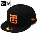 ＼本日限定クーポン利用で5 OFF／ ニューエラ キャップ 59FIFTY NPBクラシック 読売ジャイアンツ 日本プロ野球認定 コラボ ベースボールキャップ フラットバイザー フリーサイズ / 黒 ブラック × ラストオレンジ baseball cap