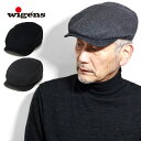 メンズ 帽子 大きいサイズ ハンチング カシミヤ wigens 高級素材 秋冬 ハンチング帽 ウィゲン シンプル ブランド 小物 黒 チャコール 男性 ギフト ...