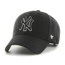 キャップ 47brand 春夏 秋冬 ニューヨーク ヤンキース フォーティーセブン マジックアジャスター ツイル生地 Yankees ‘47 MVP ベースボールキャップ ニューヨーク ヤンキース ブラック × ブラック ホワイト ロゴ プレゼント ギフト ラッピング無料 baseball cap