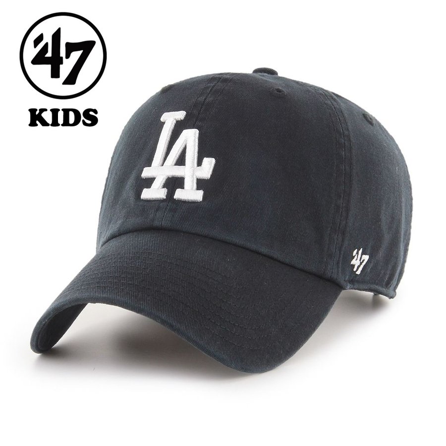 ＼本日限定クーポン利用で5%OFF／ 47 キッズ キャップ la ロサンゼルス・ドジャース KIDS 47brand 47キャップ フォーティーセブン ブランド クリーンナップ 子供 Dodgers Kids '47 CLEAN UP ブラック ベースボールキャップ 黒 子ども 誕生日 甥っ子 姪っ子 孫 プレゼント