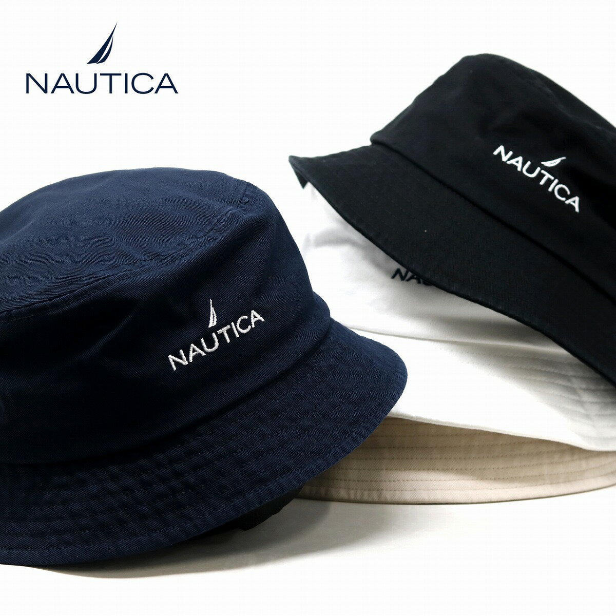 ＼告知◇クーポン利用で10 OFF／ ハット NAUTICA ノーティカ ブランド バケットハット つば 短い コットン春夏 秋冬 春 夏 秋 冬 帽子 メンズ レディース 無地 男女兼用 オールシーズン ギフト プレゼント 誕生日 ラッピング 包装無料 bucket hat