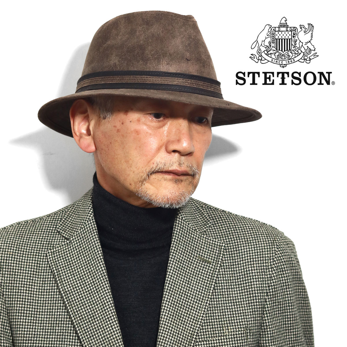 ステットソン 帽子 メンズ つば広 中折れハット フェイクスエード ステットソン 帽子 メンズ 秋冬 STETSON 春夏 ハット アメリカ ブランド USA Lサイズ XLサイズ / ブラウン 茶 クリスマス プレゼント 誕生日 ギフト ラッピング無料 送料無料 父の日 [ boater hat ]