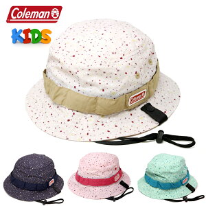 《告知★全品10%OFFクーポン◇明日》 ハット キッズ coleman 子ども キャンプ コールマン バケットハット ひも付き 帽子 男の子 サハリハット 女の子 紫外線対策 あご紐 かわいい アウトドア アドベンチャーハット 子ども用 熱中症対策 [ bucket hat ] 子供 誕生日