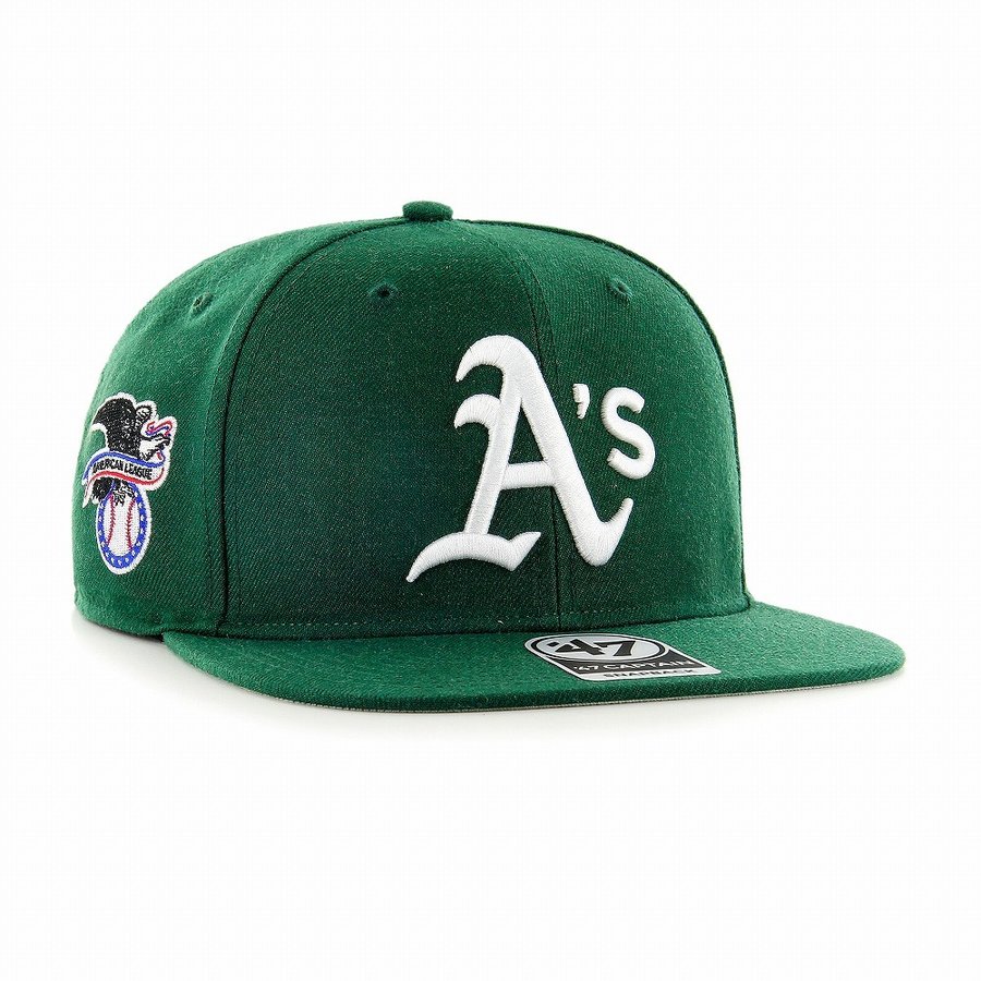 ＼期間限定クーポン利用で5%OFF／ 47brand スナップバックキャップ アスレチックス オークランド・アスレチックス Sure Shot '47 CAPTAIN Dark Green フォーティーセブン ブランド キャップ ダークグリーン サイズ調整可 10代 20代 30代 40代 誕生日 プレゼント 3