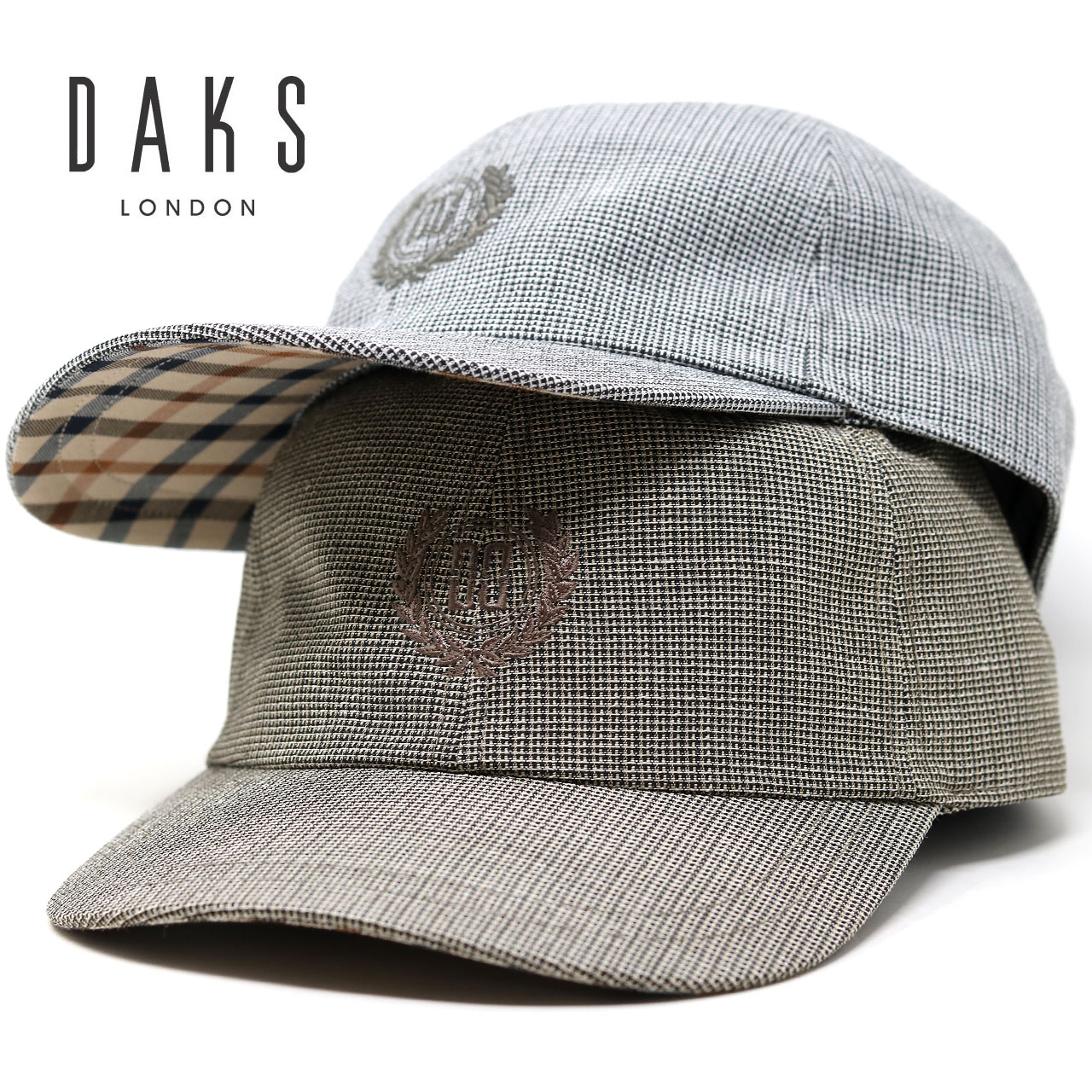 DAKS キャップ 紳士 帽子 プレゼント ダックス メンズ 夏 キャップ 日よけ 帽子 男性用 キャップ 紫外線対策 洗える 帽子 チェック ベージュ キャップ グレー Mサイズ Lサイズ LLサイズ / ベージュ / グレー 50代 60代 70代 ファッション [ cap ]