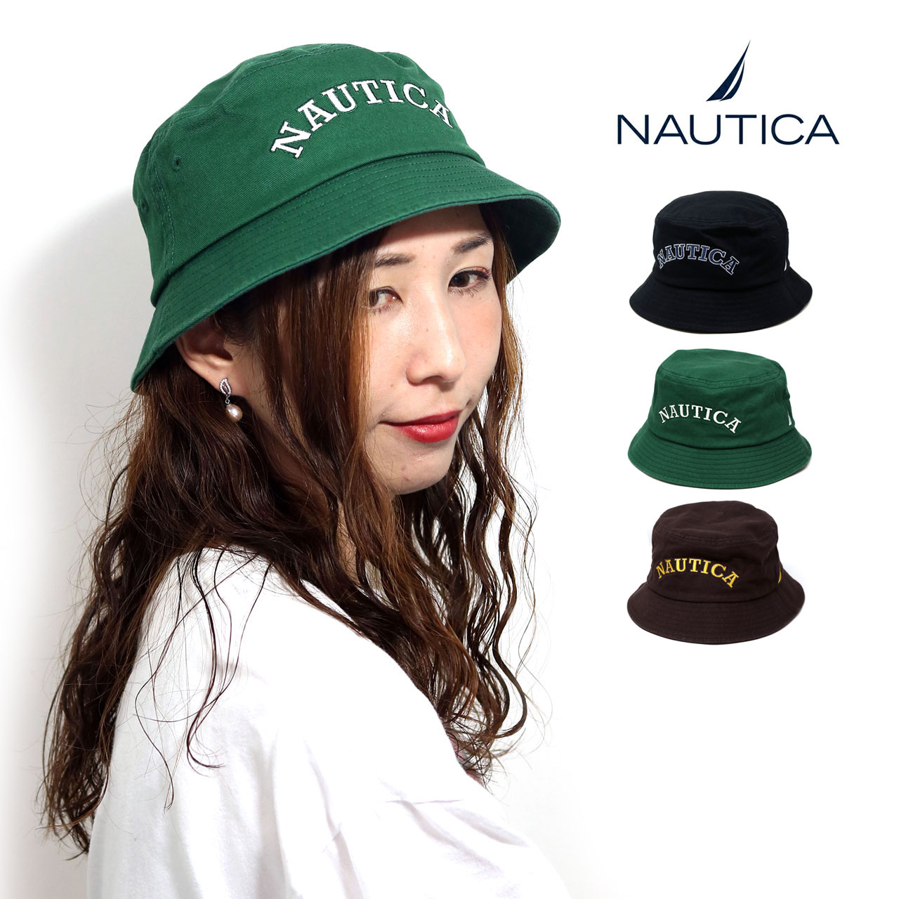 ノーティカ バケットハット メンズ バケハ レディース 帽子 NAUTICA 90年代 レトロ ハット コットン カメラマンハット カジュアル 人気 ブランド / 全3色 ギフト プレゼント 誕生日 ラッピング 包装無料 