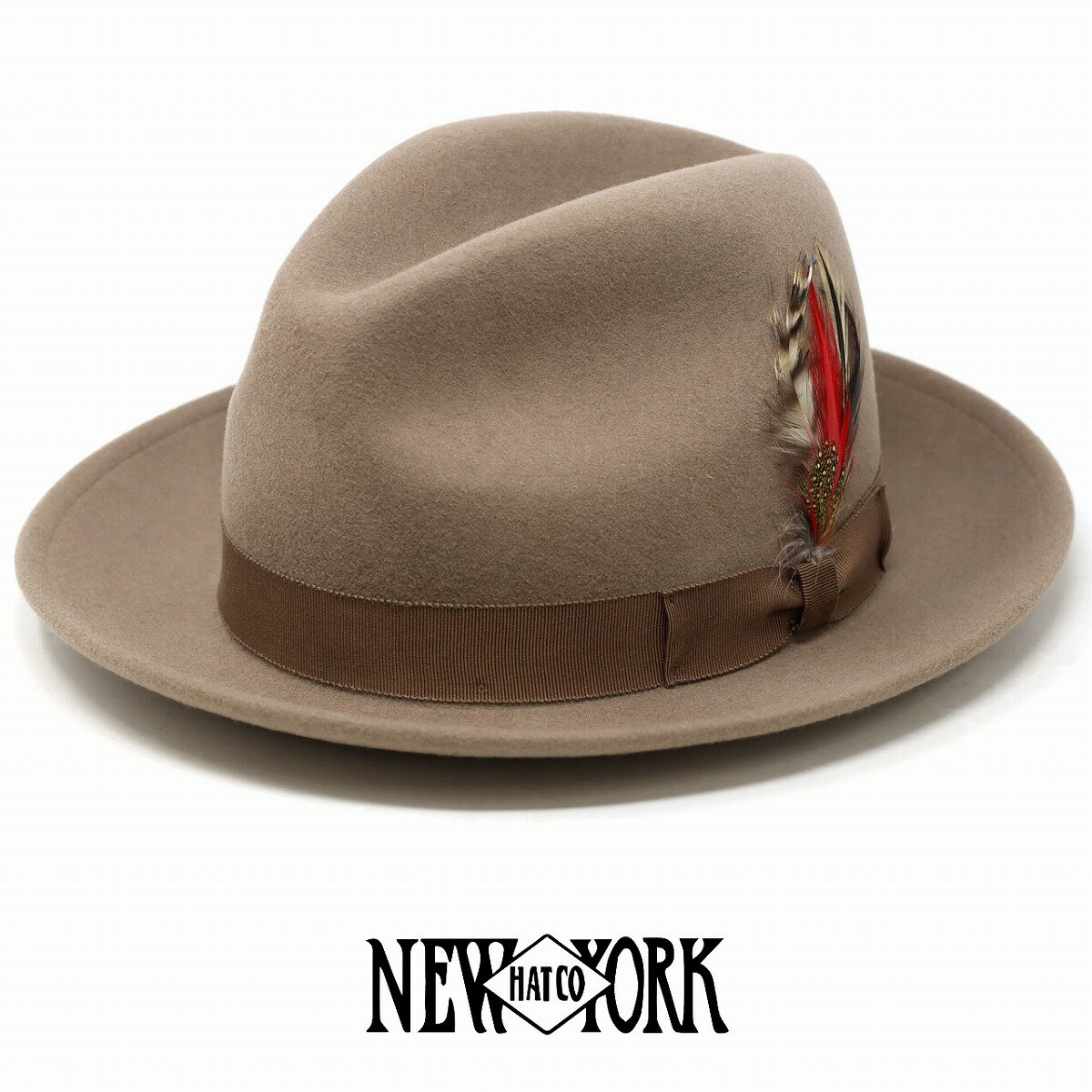 ニューヨークハット フェルト ハット メンズ ハット 帽子 中折れハット レディース ウールフェルトハット new york hat The Fedora アーモンド 誕生日 プレゼント クリスマス ギフト 贈り物 フェルト ハット フォーマル コーデ 披露宴 帽子 ステージ 衣装 父の日 [ fedora ]