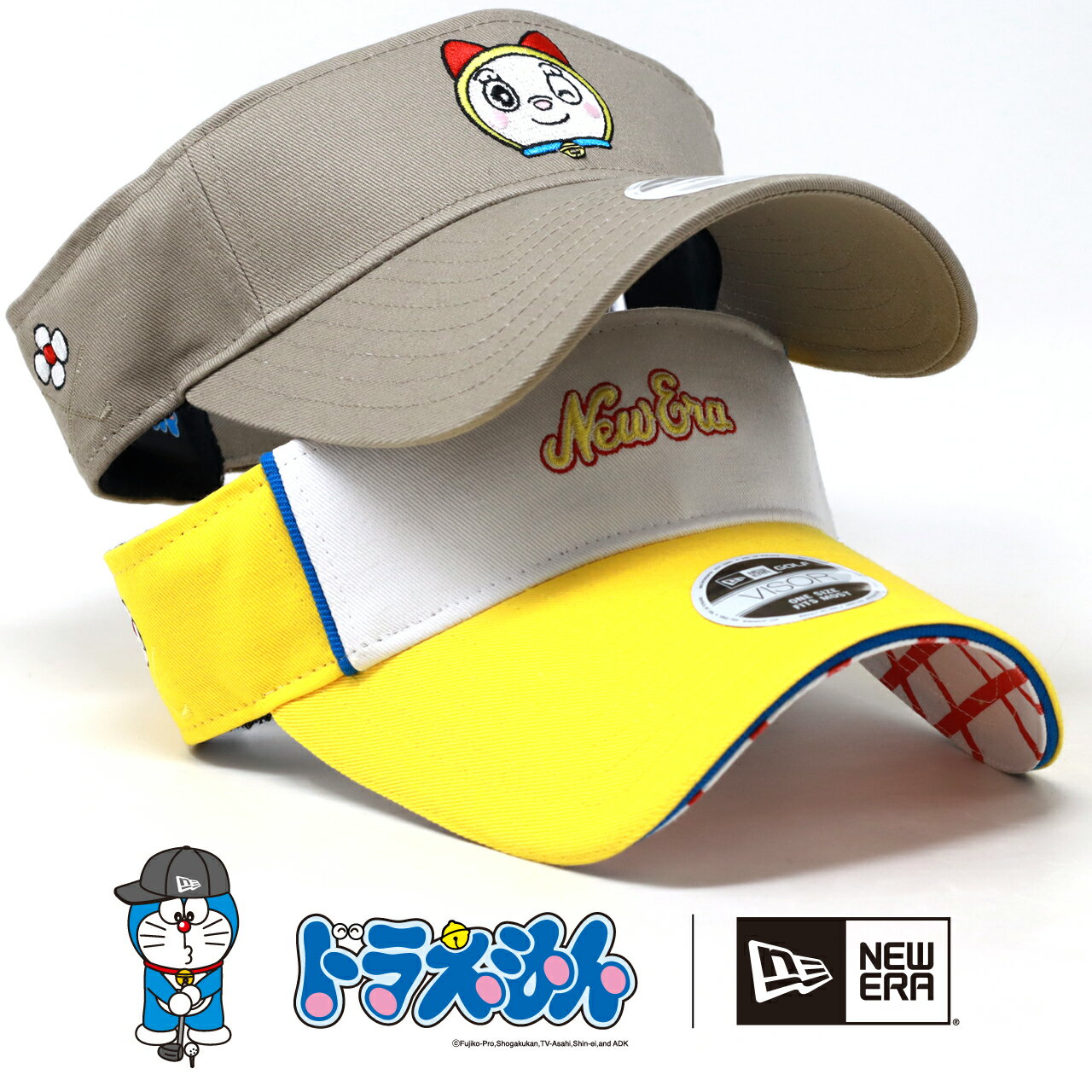 ニューエラ ドラミちゃん ニューエラ ゴルフ コラボ NEWERA GOLF visor サンバイザー ロングバイザー ドラえもん キャラクター オールドロゴ フリーサイズ 全2色 全2色 母の日 ギフト プレゼント ラッピング無料 [visor ]