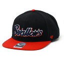 47brand キャップ NPB 日本プロ野球 Swallows 039 47 CAPTAIN スクリプトサイドツ－トーン ブラック×レッド フォーティセブン フラットバイザー フリーサイズ 男性 誕生日 プレゼント 父の日 ギフト ラッピング無料 東京ヤクルトスワローズ baseball cap